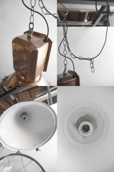 画像3: アンティーク　ポーランド製　インダストリアル　カッパー 吊り下げランプ  B