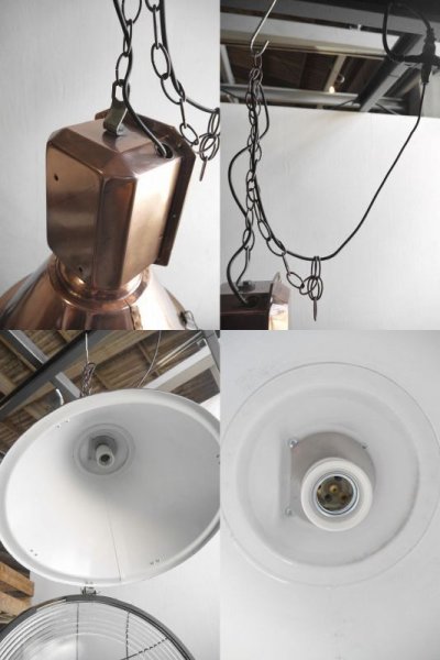 画像3: アンティーク　ポーランド製　インダストリアル　カッパー 吊り下げランプ  E
