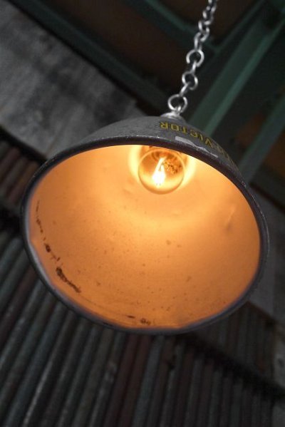 画像1: アンティーク　SMITH-VICTOR社　メタルシェード吊り下げランプ