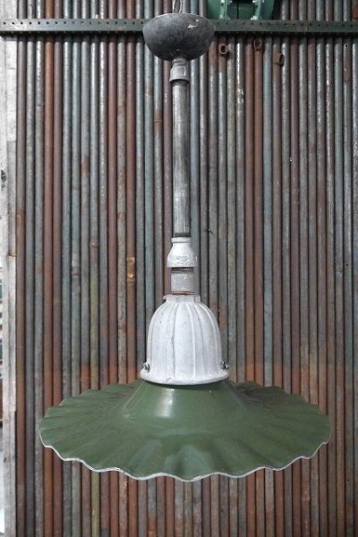 画像1: アンティーク　ホーロー吊り下げランプ  (1)
