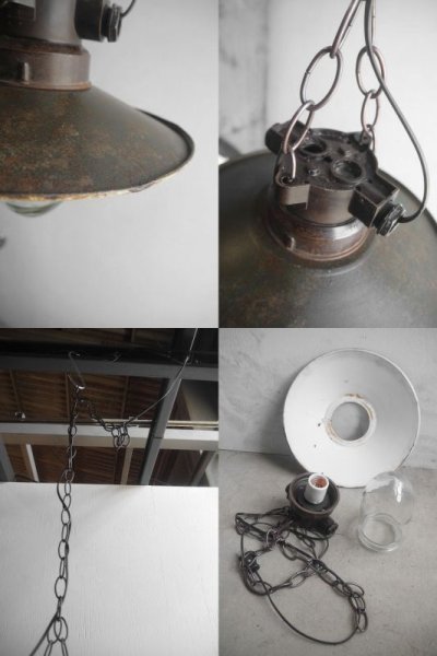 画像3: アンティーク　インダストリアル　吊り下げランプ 