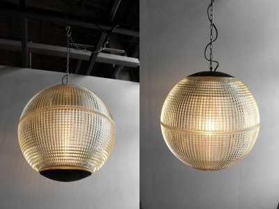 画像1: アンティーク   Large Holophane Glass Sphere Globe Light