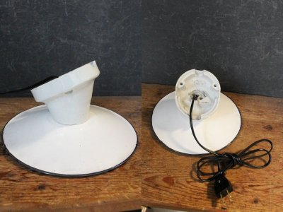 画像3: アンティーク　陶器×ホーロー　壁付けランプ